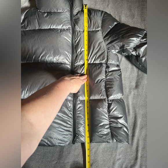 Massimo Dutti Down Puffer Coat in Silver Grey Metallic Size M - Picture 14 of 17